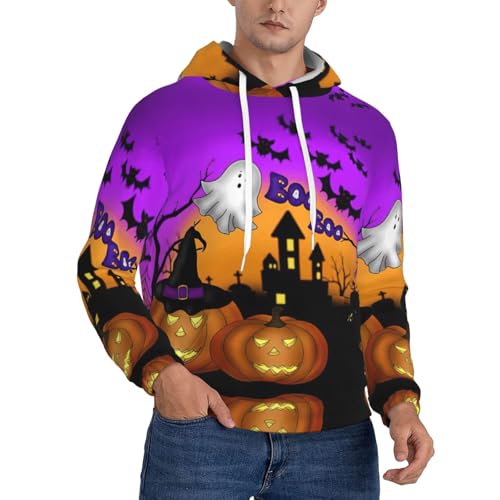 Sweat à capuche pour homme avec polaire d'hiver et imprimé hibou fantôme