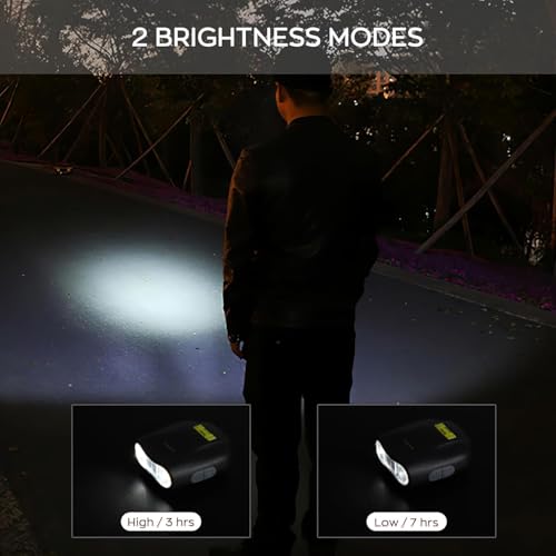 XLENTGEN Cap Lights Clip on Hat 2 Pack Rechargeable LED Headlamp Motion Sensor Clip Light, Adjustable 90, Waterproof Hands Free Flashlight for Camping, Fishing, Running — view 4