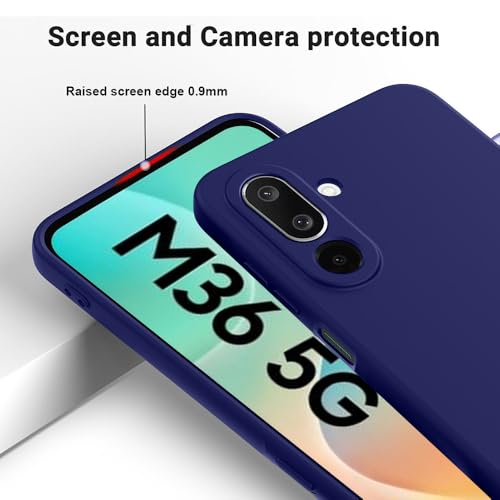 Image of Back Cover for Samsung Galaxy M36 5G / F36 5G | Full Camera Protection | Premium Liquid Silicon Case | Flexible Bumper Case for Samsung Galaxy M36 5G / F36 5G (Dark Blue)