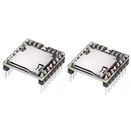 Hailege 2pcs MP3 Player Mini MP3 Player Audio Voice Module TF Card U Disk Board DFPlayer Audio Voice Music Module for Arduino Cover