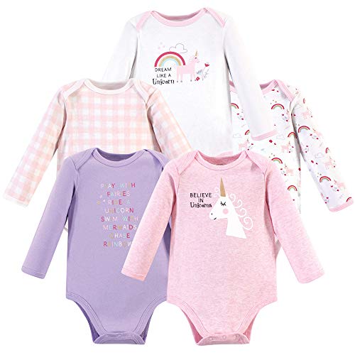 Image of Luvable Friends Baby Unisex Long Sleeve Bodysuits, 5-Pack