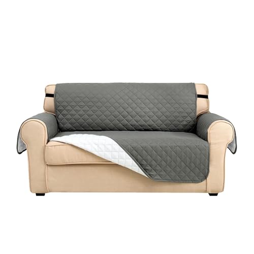 Astis Sofabezug 4 Sitzer wasserdichte Sofa Überzug mit rmlehnen,Waschbar Sofaüberwurf, Sofadecken für Sitzfläche, Sofaüberwurf, Geeignet für Kinder, Haustiere, Hunde, Katzen (Grau)
