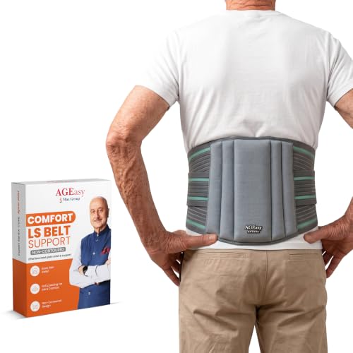 Image of AGEasy (Max Group Cotton Comfort LS Back Support Belt For Back Pain Relief | Additional Gel Padding To Prevent Heat Loss | Back Belt For Back Pain | Waist Belt For Men & Women (XXL, 42-46 Inches)