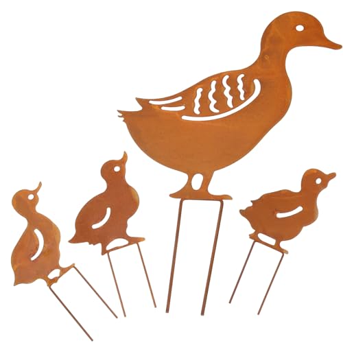Canard décoratif de jardin en métal résistant aux intempéries chic - 4