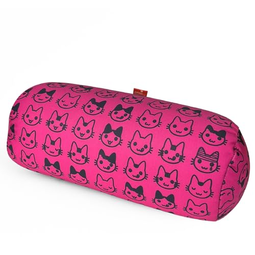COVERBAGBCN - Coussin Cylindrique Anti-Stress | Soulagement des Cervicales et Lombaires | Remplissage de Billes Confortables | Tissu Lycra Doux au Toucher |...