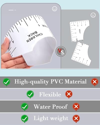 LOZTBUE 8-teiliges T-Shirt-Schneidlineal-Set, T-Shirt-Schneidwerkzeug, T-Shirt-Schneidlineal, T-Shirt-Zentrierwerkzeug, T-Shirt-Schneidlinealführung, transparent