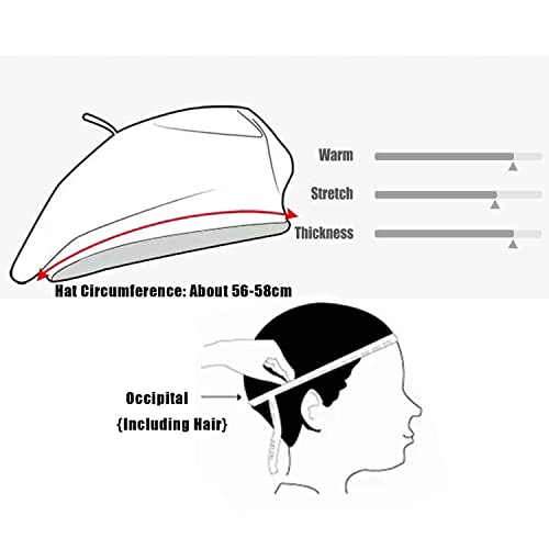 Image of Klong Women Wool Beret Hat French Style Solid Color