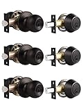 Probrico Oil Rubbed Bronze Door Knobs with Single Cylinder Deadbolts Exterior, keyed Alike Handleset...