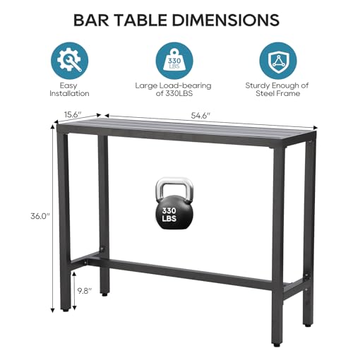 image for Sumshadow Outdoor Bar Table, Patio Console Pub Height Tables with Powd