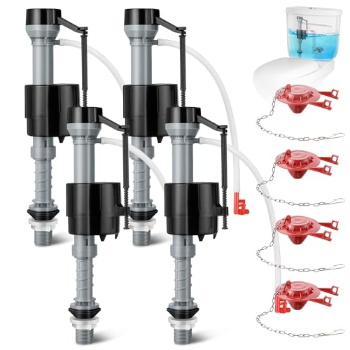 Saillong 4 Sets Toilet Float Replacement Kit, Universal Toilet Flusher Replacement Kit and 2 Inch Flapper Replacement, High-Performance Tank Water Control and Fill Valve