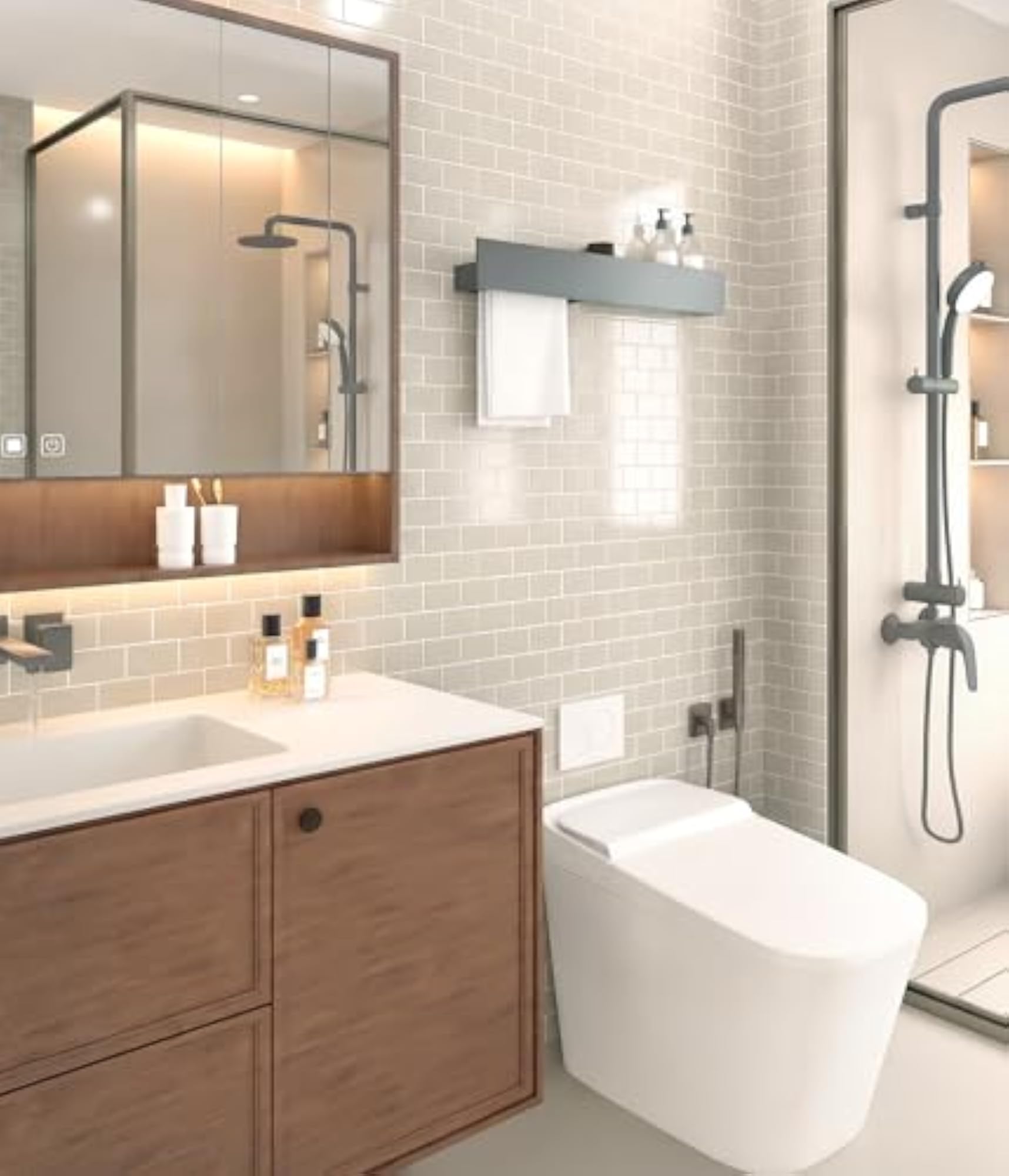 Thick Vinyl Tiles for Kitchen, Light Coffee