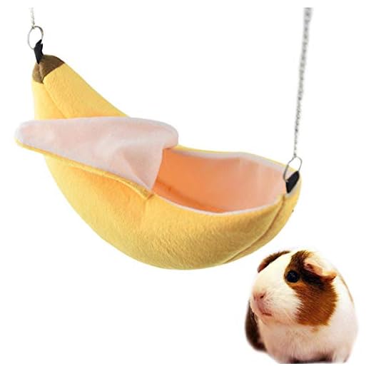 Hámster Casa Colgada Hamaca Diseño de Plátano Animales Pequeños Jaula de Algodón Dormir Nido Mascota Cama Rata Hamster Juguetes Jaula Columpio (Color : Yellow)