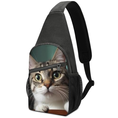 Mochila cruzada tipo sling para senderismo y uso casual miniatura 1