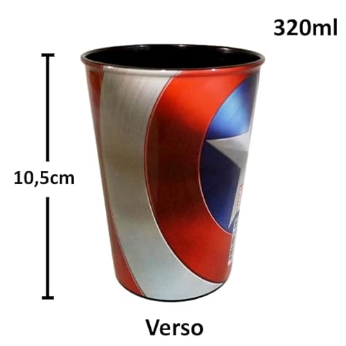 Kit Brinquedos com 2 Escudos 2 Espadas e Copos Homem Aranha e Capitão América