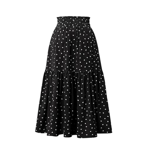 Women's Elastic Waist Pleated Skirt in Spring Summer and Autumn Leisure High Waist Skirt with Pockets2