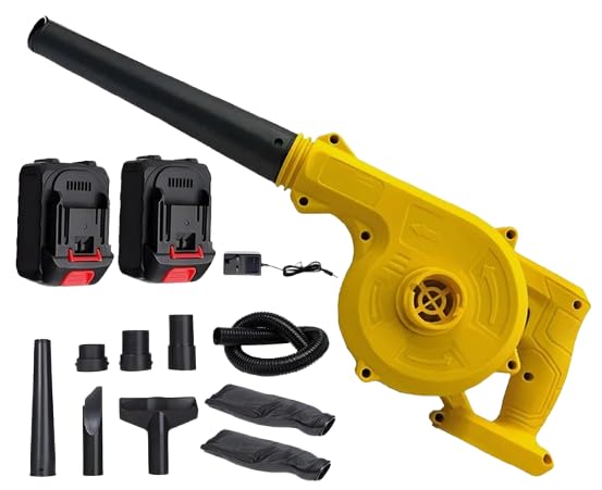 21V Cordless Leaf Blower and Vacuum 2-in-1 Lightweight Electric Garden Blower with 2 Rechargeable Batteries and Charger for Clearing Leaves Snow Dust and Debris Versatile Handheld Power Tool for Garde