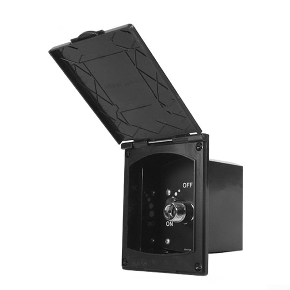 Connettore dell'acqua RV con controllo del flusso regolabile in acciaio inox, adattatore a montaggio rapido per camper per caravan serbatoio pioggia collegamento sistema di scarico (nero)