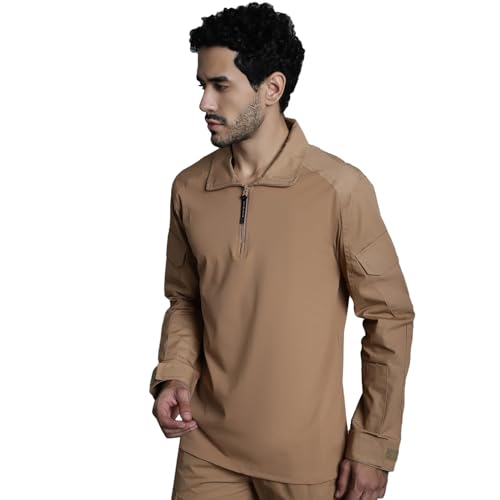 Image of MOUNTMILLER Mens Full Sleeve Ripstop Tactical Polo T-Shirt | UV Protective| Ideal for Hiking & Trekking, Outdoor