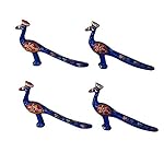 Handcrafted Set of 4 Peacock Showpieces, Paper Mache Traditional Indian Art for Home Décor and Gifting - Image 3