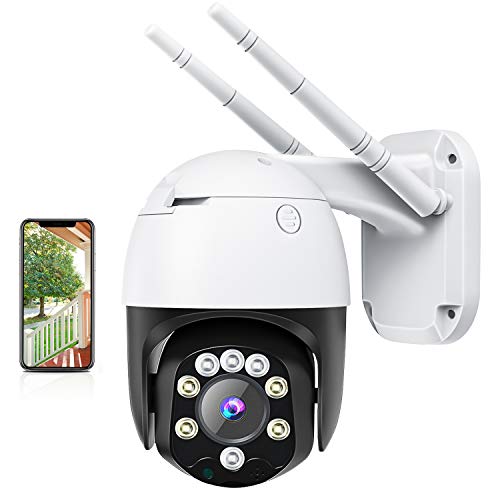Mksutary Security Cameras Outdoor Wireless with Night Vision and Audio, 2.0 Megapixel HD Support WiFi Cameras for Home Security with Resolution 1920Ã—1080, Wireless Outdoor Security Cameras (White)