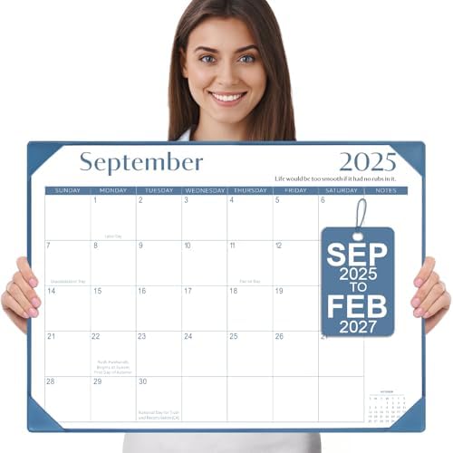 Gannyfer Desk Calendar 2025-2026 with Desktop Mat, Simplified Large 22