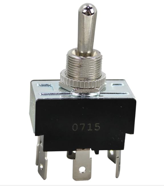 1017 20A DPDT On/Off/On 6 Tab Toggle Switch Fits 1/2 in Hole for Keating Instant Recovery Electric Fryer Pre-2000, Vulcan Hart 85MF, ECO2D