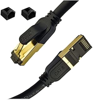 Reulin Ethernet Cable - Plug and Play, Cat8 LAN Cable, TP 40G RJ45 Network Cable To Link Modem Router Hub With Smart Tv, Ethernet Splitter, Gigabit Switch, Gaming, PS4-PS5, For Home and Office (1M)
