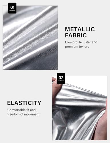 Arjen Kroos Men's Metallic Hoodie Vest Sequin Zip Up Sleeveless Rave Disco Shiny T Shirt with Pockets4