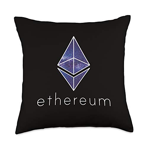 Ethereum Blockchain Crypto HODL ETH Trader Tees Ethereum Crypto Cryptocurrency HODL ETH Trader Blockchain Throw Pillow, 18x18, Multicolor