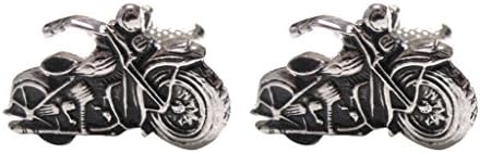 Kiola DesignsDetailed Black and Silver Toned Motorcycle Cufflinks