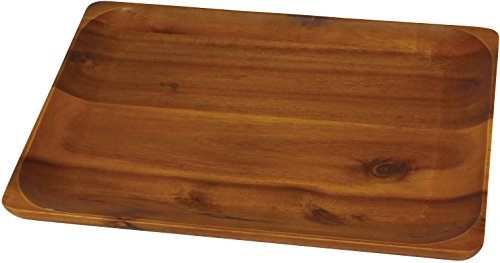 アカシア レクタングルプレート ブラウン L