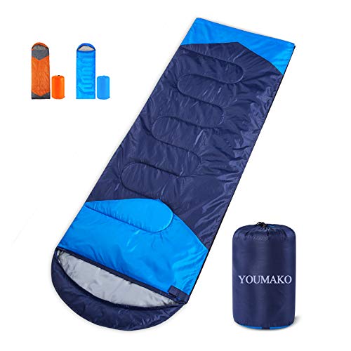 YOUMAKO Backpacking Sleeping Bag for Adults & Kids - Lightweight, Waterproof, Comforable