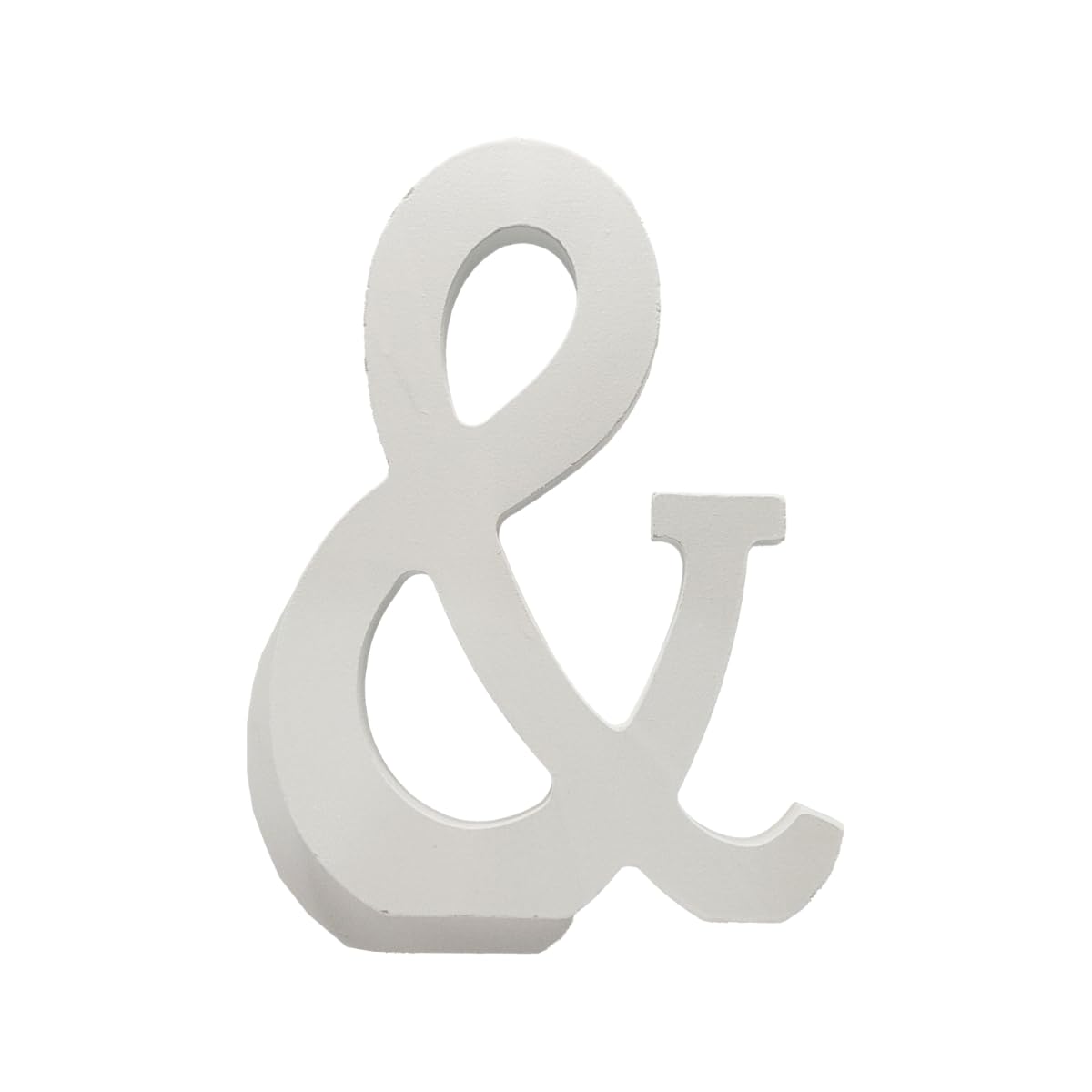 6 Inch White Decorative Wooden Letters and Numbers (&) — image 1