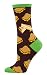 Socksmith Womens' Novelty Crew Socks"Grilled Cheese" - 1 Pair (Brown)