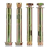 YoiYee M12 Expansion Bolts, Heavy Duty Anchors for Concrete and Masonry, 110mm Length, Zinc Plated Steel, Easy Installation and Secure Hold for Construction and Industrial Applications, Set of 4