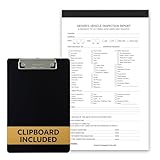 Fahrer-Fahrzeug-Inspektionsberichtsbuch mit Klemmbrett – 2-lagige, selbstdurchschreibende DVIR-Formulare, 35 Sets, 14 x 21,6 cm, FMCSA-konforme Checkliste vor und nach der Fahrt für Trucker, leicht