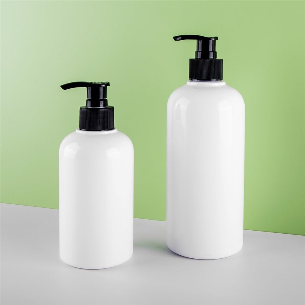 Piękny okrągły dozownik butelka dozownik mydła plastikowa głowica pompy prasowej do domu/hotelu/łazienki biała 300 ml/500 ml dekoracja łazienki (duża)