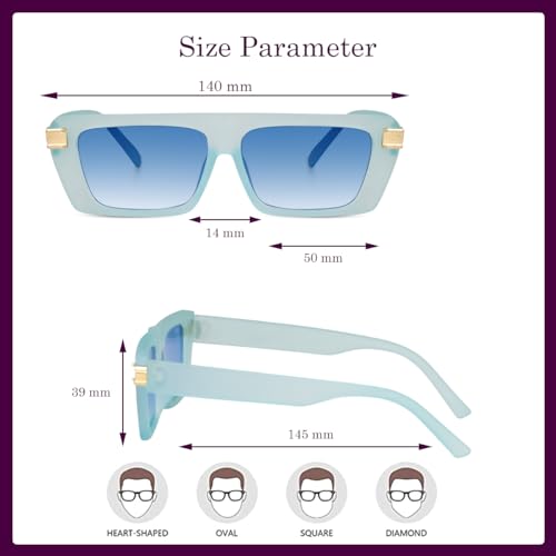 Image of Dervin UV Protection Rectangular Sunglasses for Men and Women