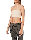  NA-KD Ribbed Bandeau Top Camisa, Beige, S para Mujer