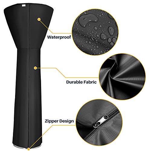 image for BELLEZE Patio Heater Cover with Zipper, Waterproof High-Density Polyes
