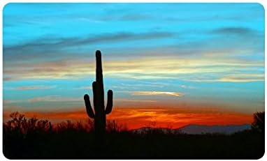 Desert Cactus Cacti Trees Blue Art Pattern Durable fabric top Indoor/Outdoor Doormats 30"(L) x 18"(W)