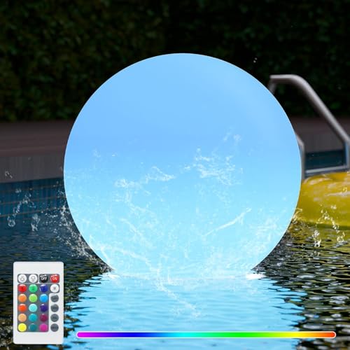 FUYO LED Ball Light, 16-inch Solar Light Up Pool Balls,