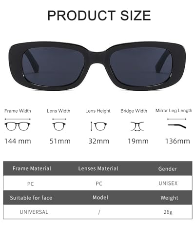 20 Pairs Rectangle Sunglasses Trendy Small 90s Retro Y2K Glasses for Women Men Vintage Square Party Sunglasses4