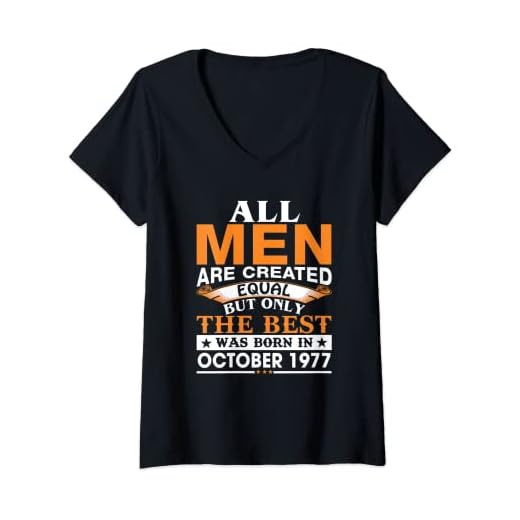 Mujer Hombres lo mejor nació en octubre 1977 regalo de cumpleaños Camiseta Cuello V