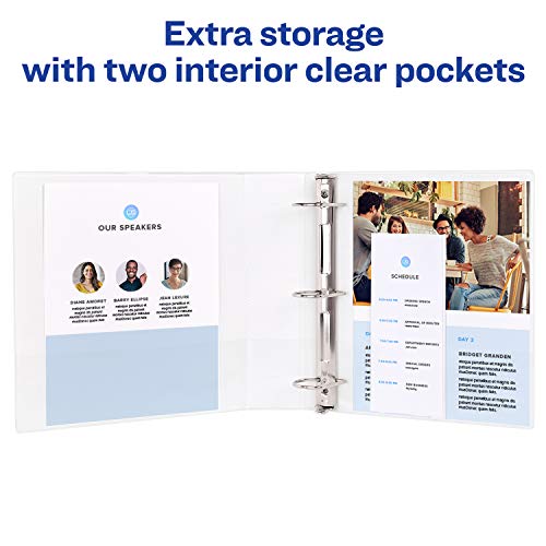 Avery Durable View 3 Ring Binder, 2 Inch Slant Rings, 4 White Binders (17032) #TOP3