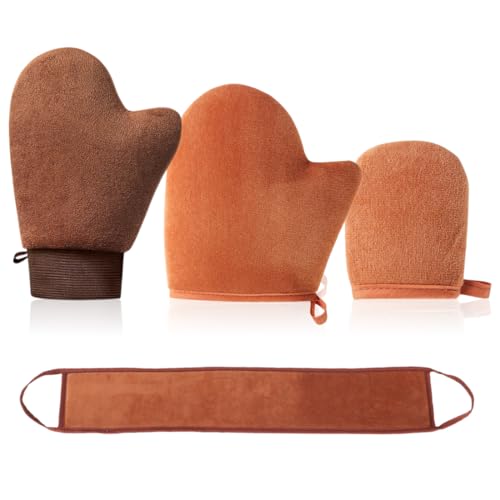 Gant Applicateur Autobronzant, Gant Applicateur Autobronzant Visage Et Corps, avec Applicateurs De Lotion Pour Le Dos, 4 Pièces