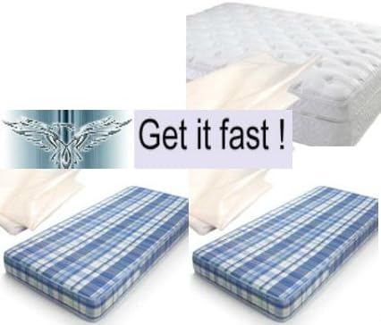 Pack of 3 polythene mattress dust cover protection storage bags - 1 x super king (fits double) & 2 x single, FREE Express delivery