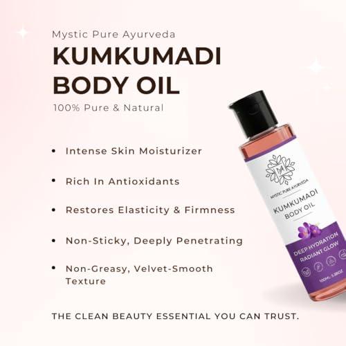 Image of Kumkumadi Body Oil For Deep Hydration and Natural Glow | Full-Body Radiance 100% Natural, Taila Paka Vidhi Crafted- 100ml