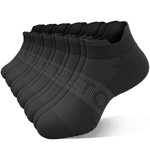 Ankle Compression Socks for Men and Women, 6 Pairs Cushioned Low Cut Athletic Running Sock with Arch Support