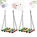 Hemobllo 2pcs Colorful Hanging Swing Toy Beads and Bell for Parrots Parakeets and Cockatiels Educational Bird Perch Stand for Fun and Exercise Random Colors